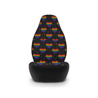 Black rainbow pride car seat covers, product view 4