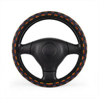 Black rainbow pride steering wheel cover, on a steering wheel