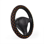 Black rainbow pride steering wheel cover, product view 3