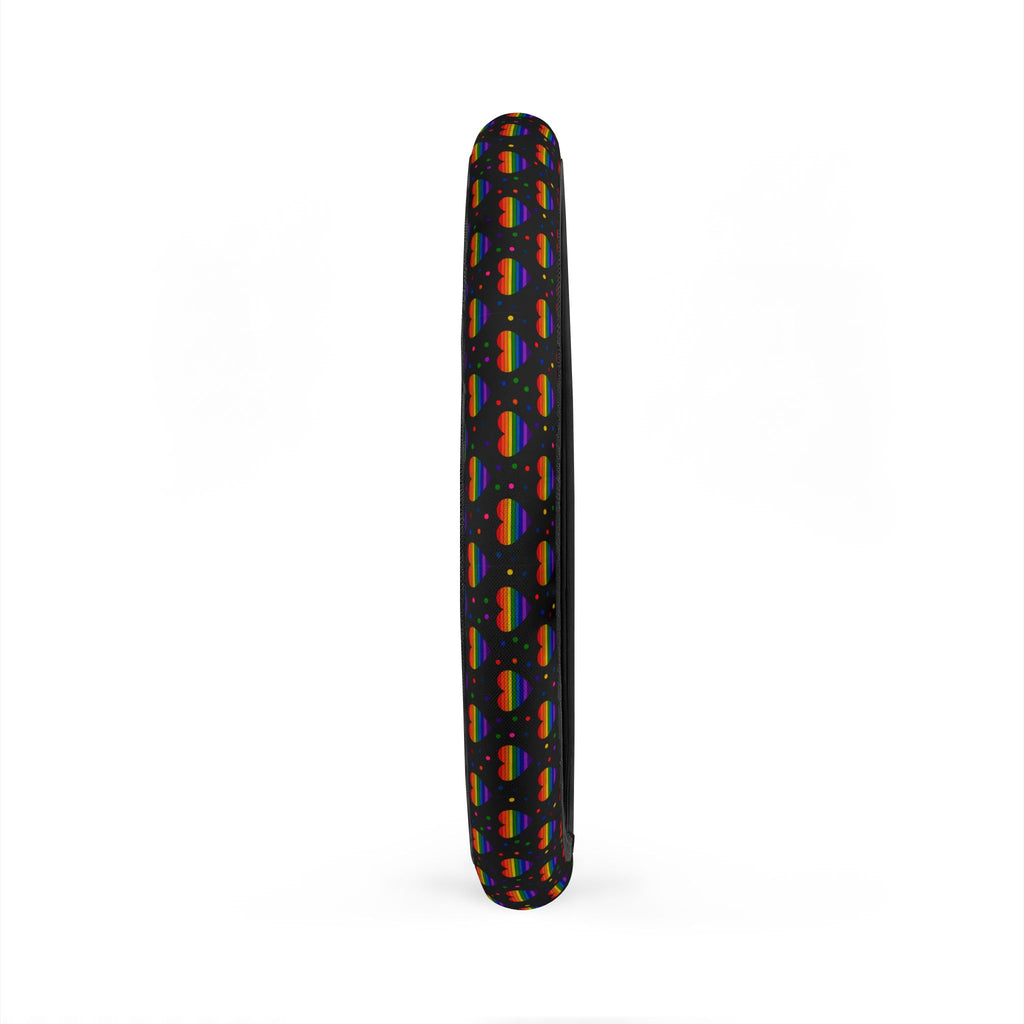 Black rainbow pride steering wheel cover, product view 5