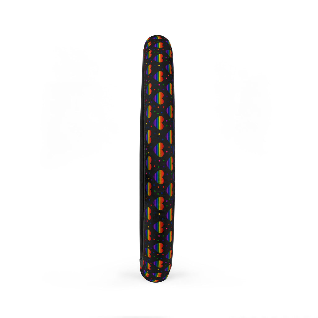 Black rainbow pride steering wheel cover, product view 6