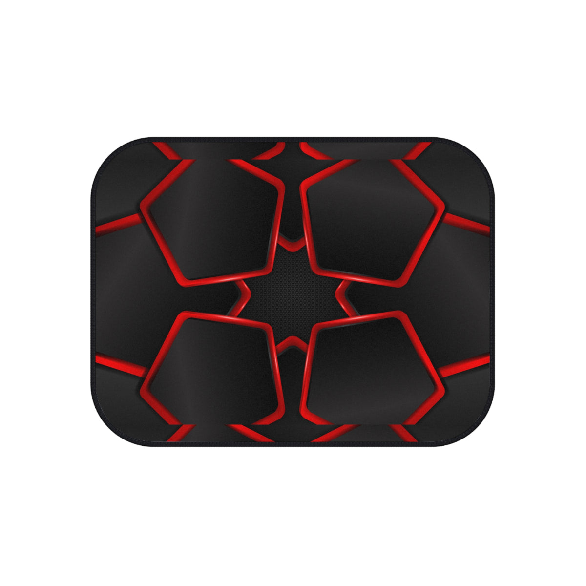 Black red polygon car mats, product view 5