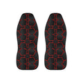 Black red polygon car seat covers, set of two front seat covers