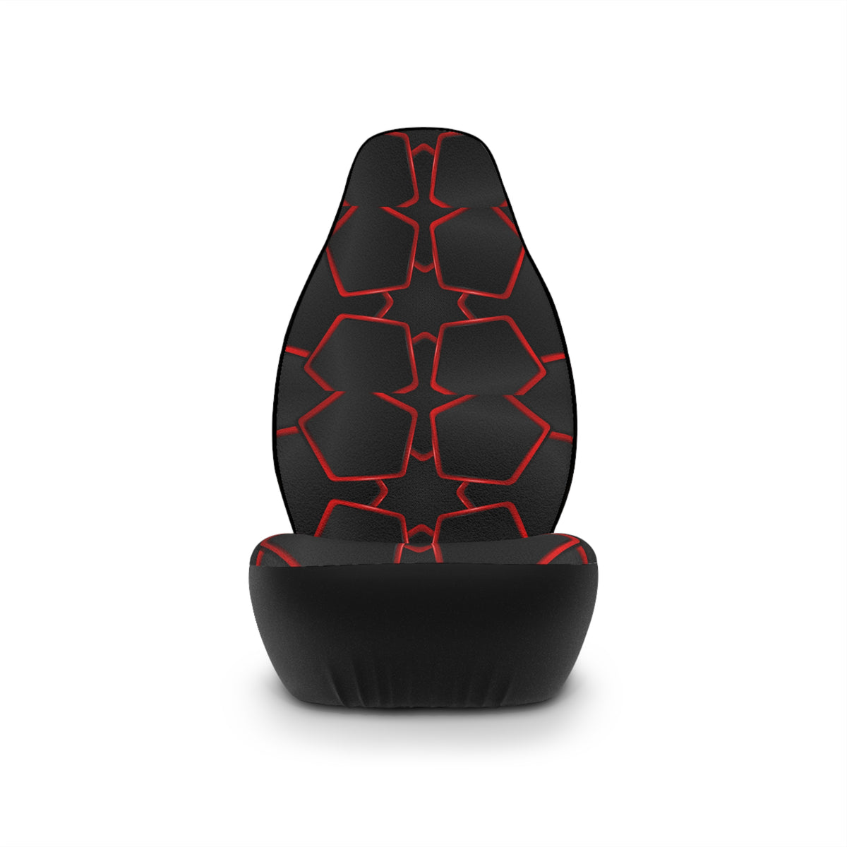 Black red polygon car seat covers, product view 4
