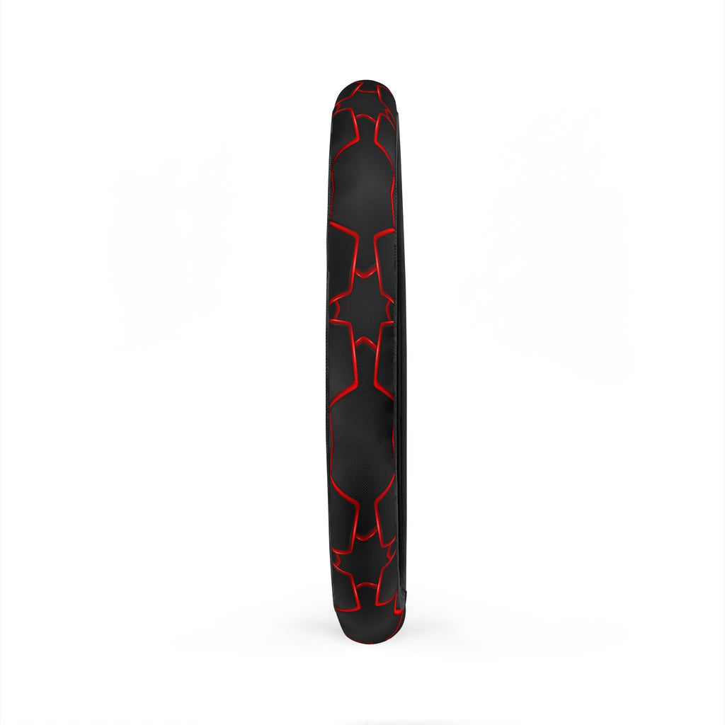 Black red polygon steering wheel cover, product view 4