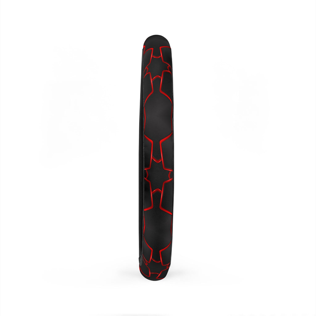 Black red polygon steering wheel cover, product view 5