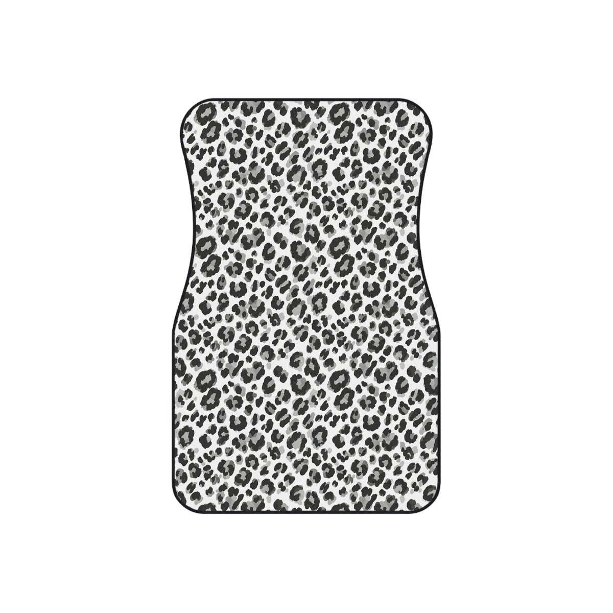 Black white cheetah print car mats, set of four, front and rear mats