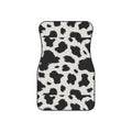 Black white cow print car mats, set of four, front and rear mats