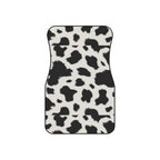 Black white cow print car mats, set of four, front and rear mats