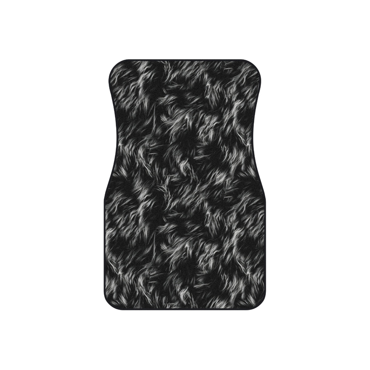 Black white fur look car mats, product view 3