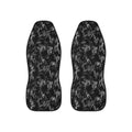 Black white fur look car seat covers, set of two front seat covers