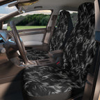 Black white fur look car seat covers, product view 3