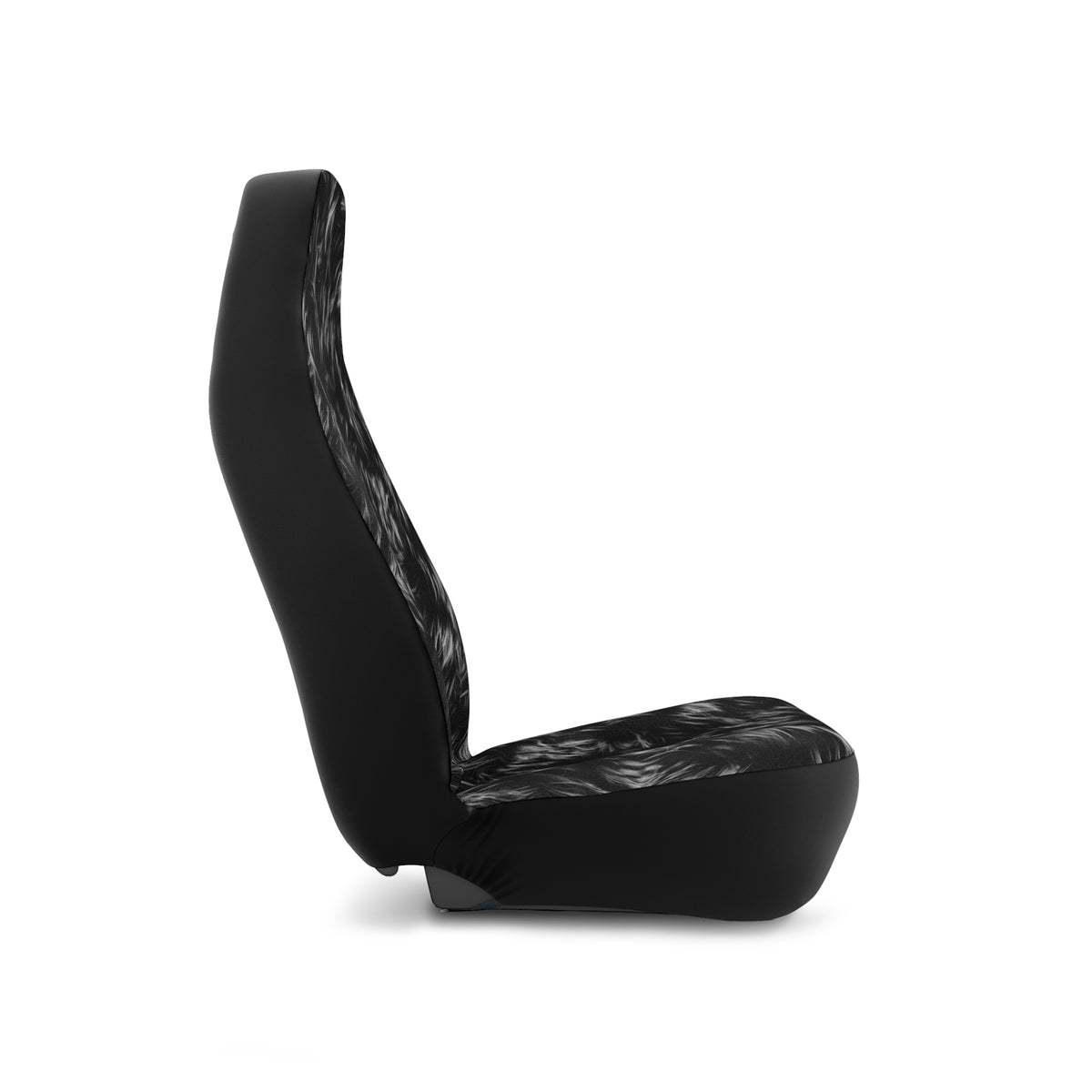 Black white fur look car seat covers, product view 6