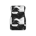 Black white wave car mats, set of four, front and rear mats