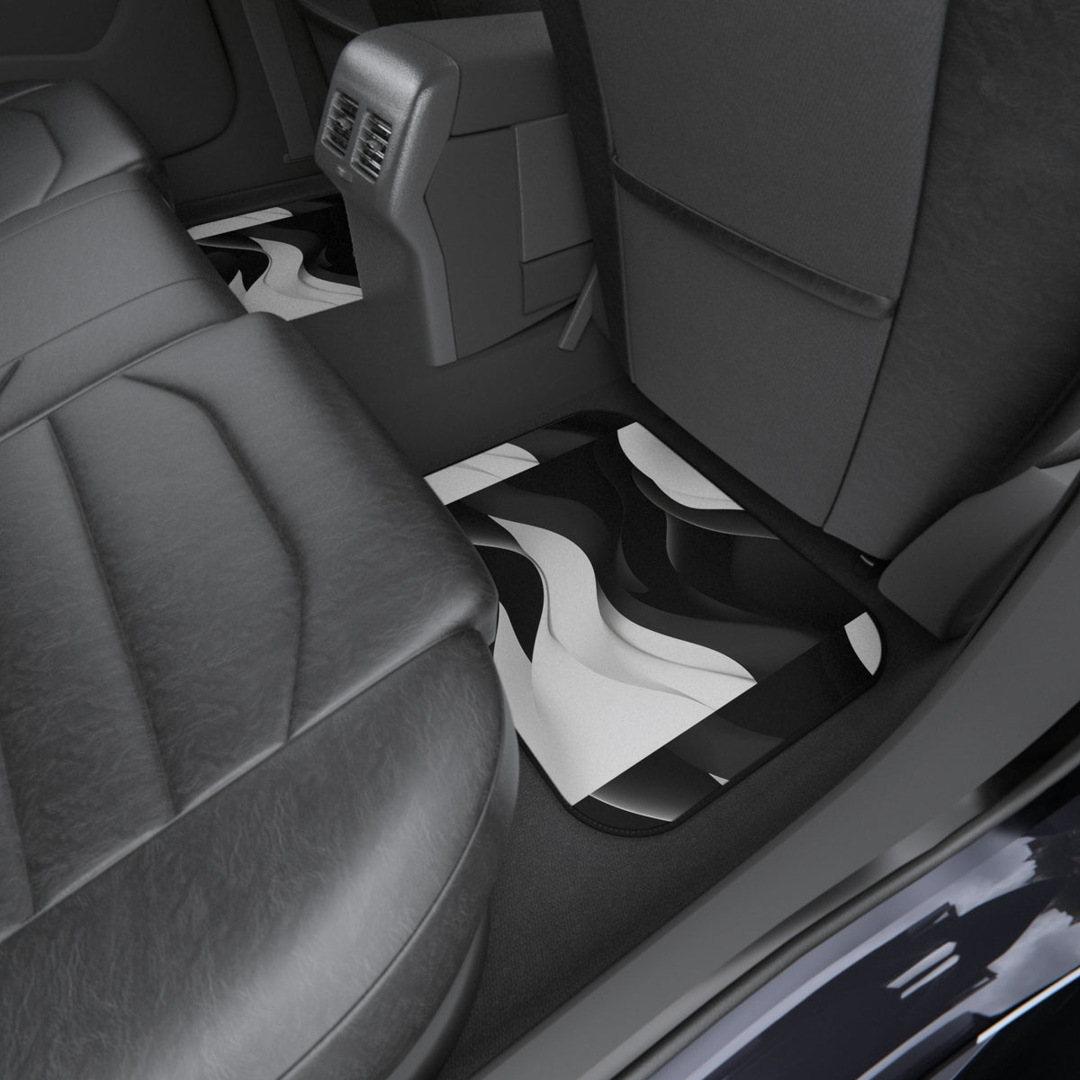 Black white wave car mats, product view 10