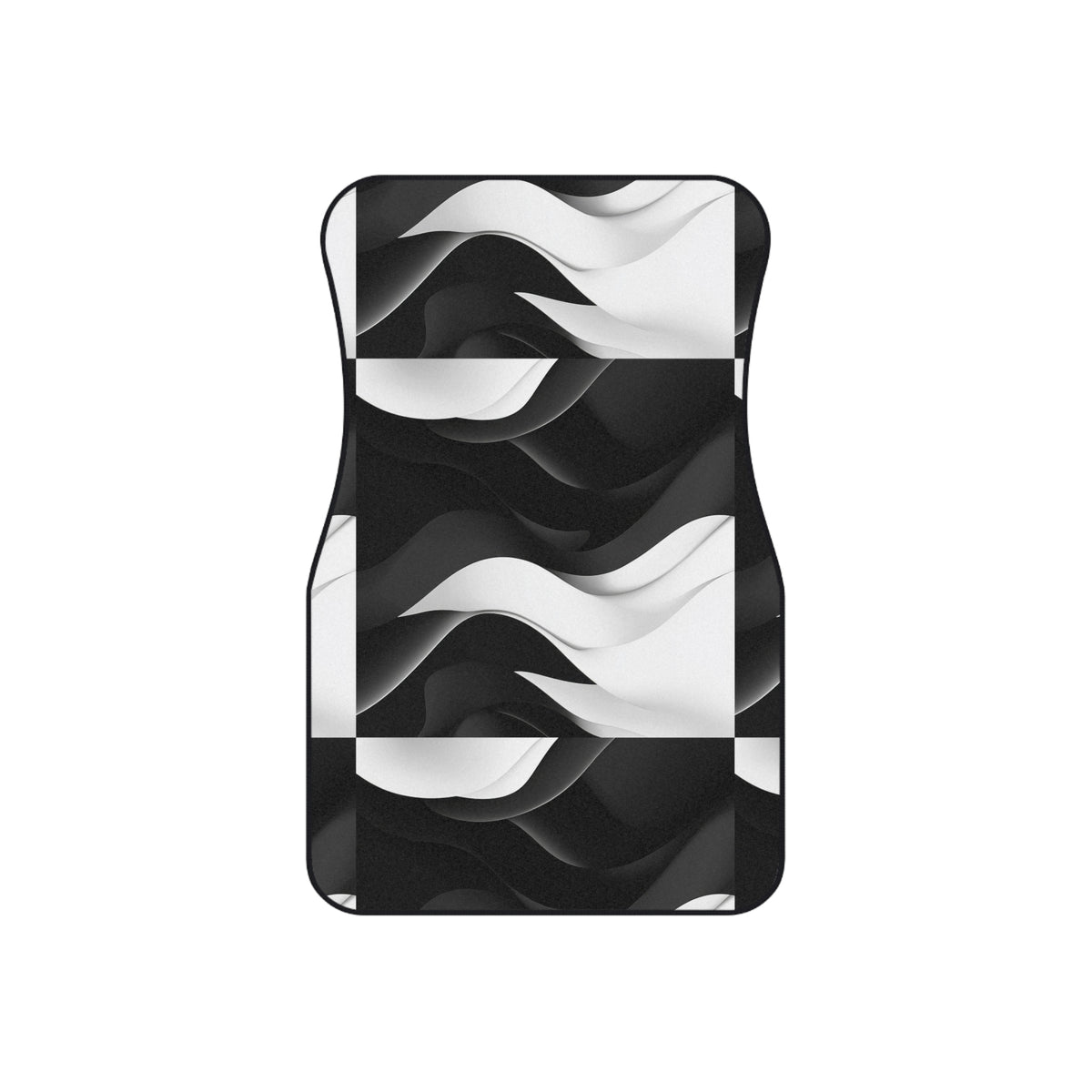Black white wave car mats, product view 3