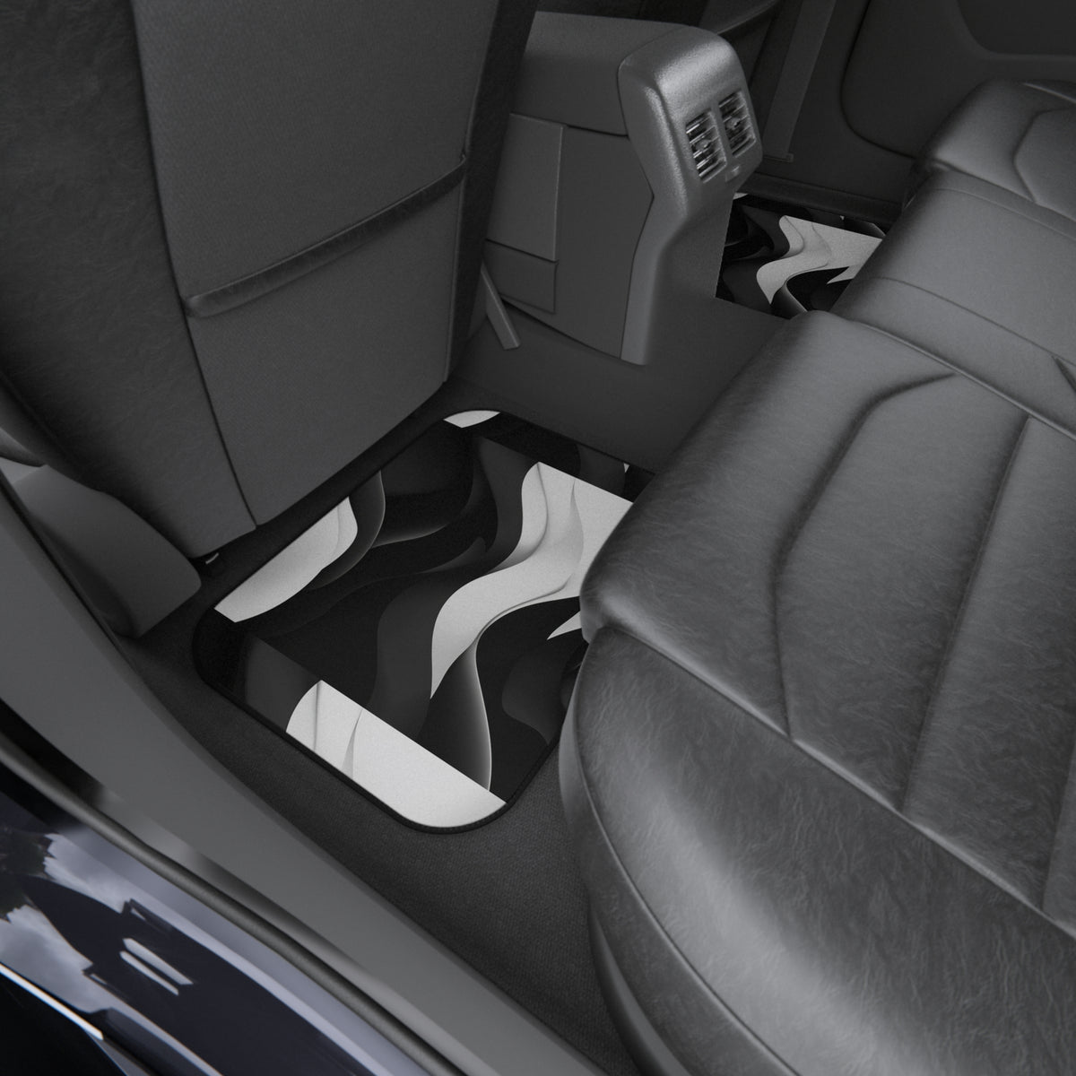 Black white wave car mats, product view 9