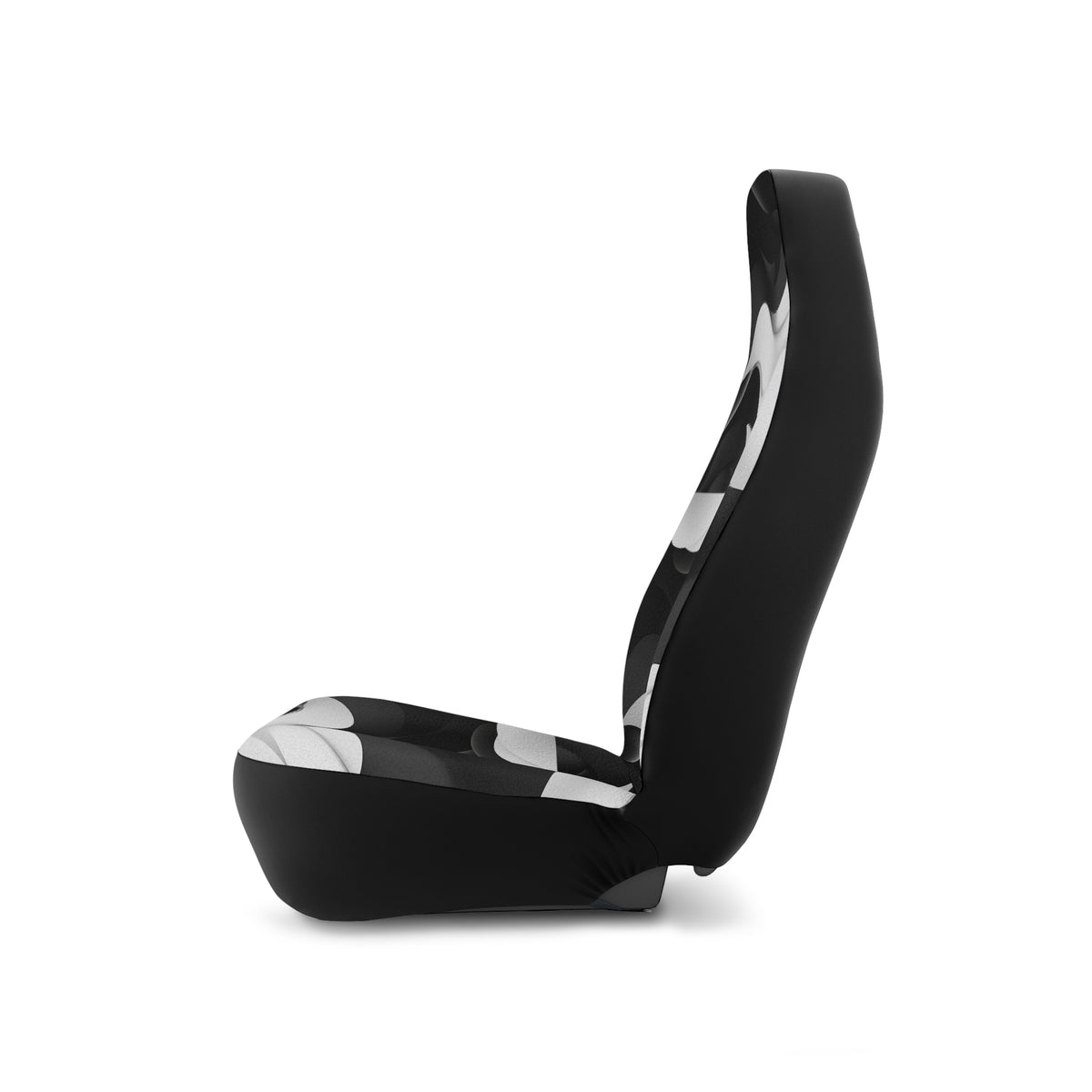 Black white wave car seat covers, product view 7