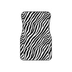 Black white zebra print car mats, set of four, front and rear mats