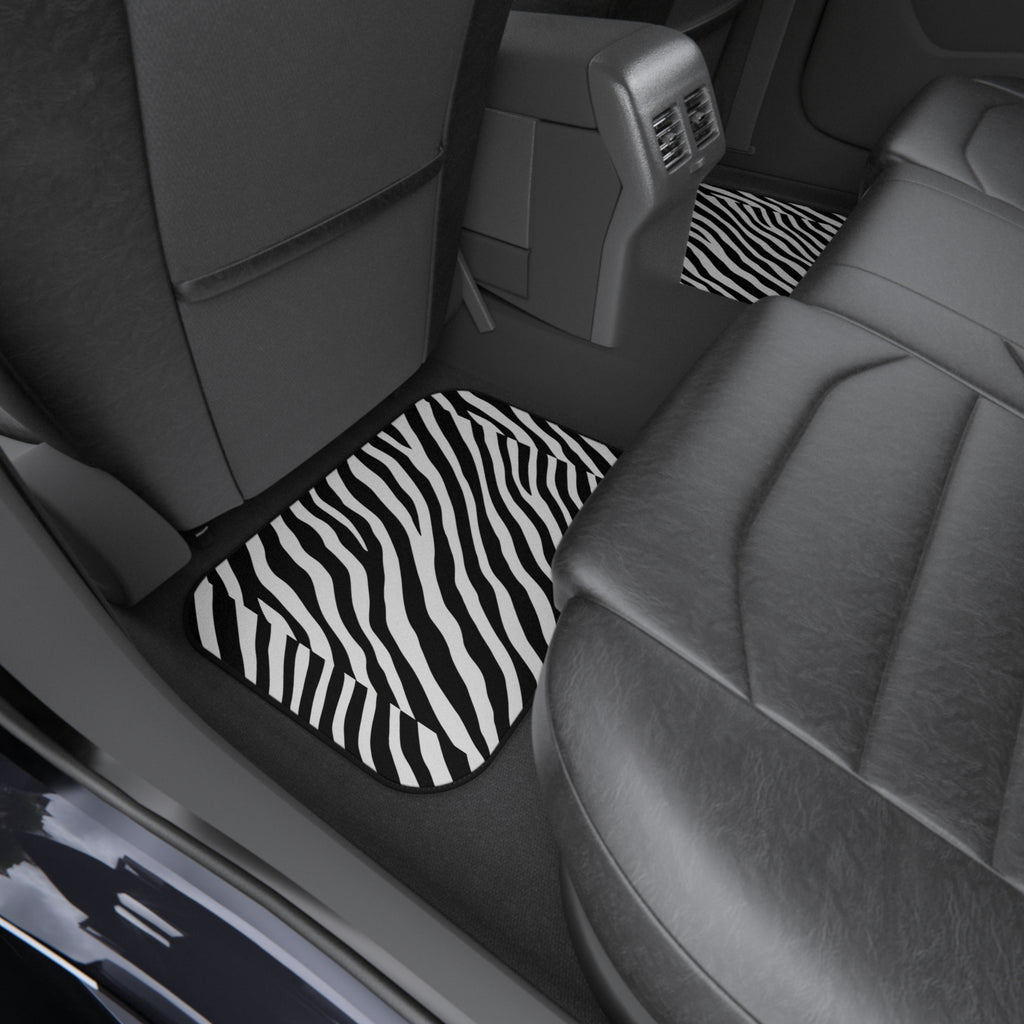 Black white zebra print car mats, product view 10