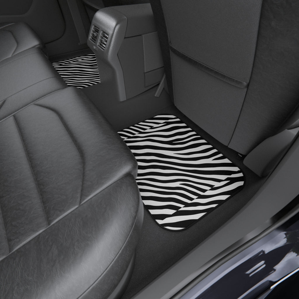 Black white zebra print car mats, product view 11