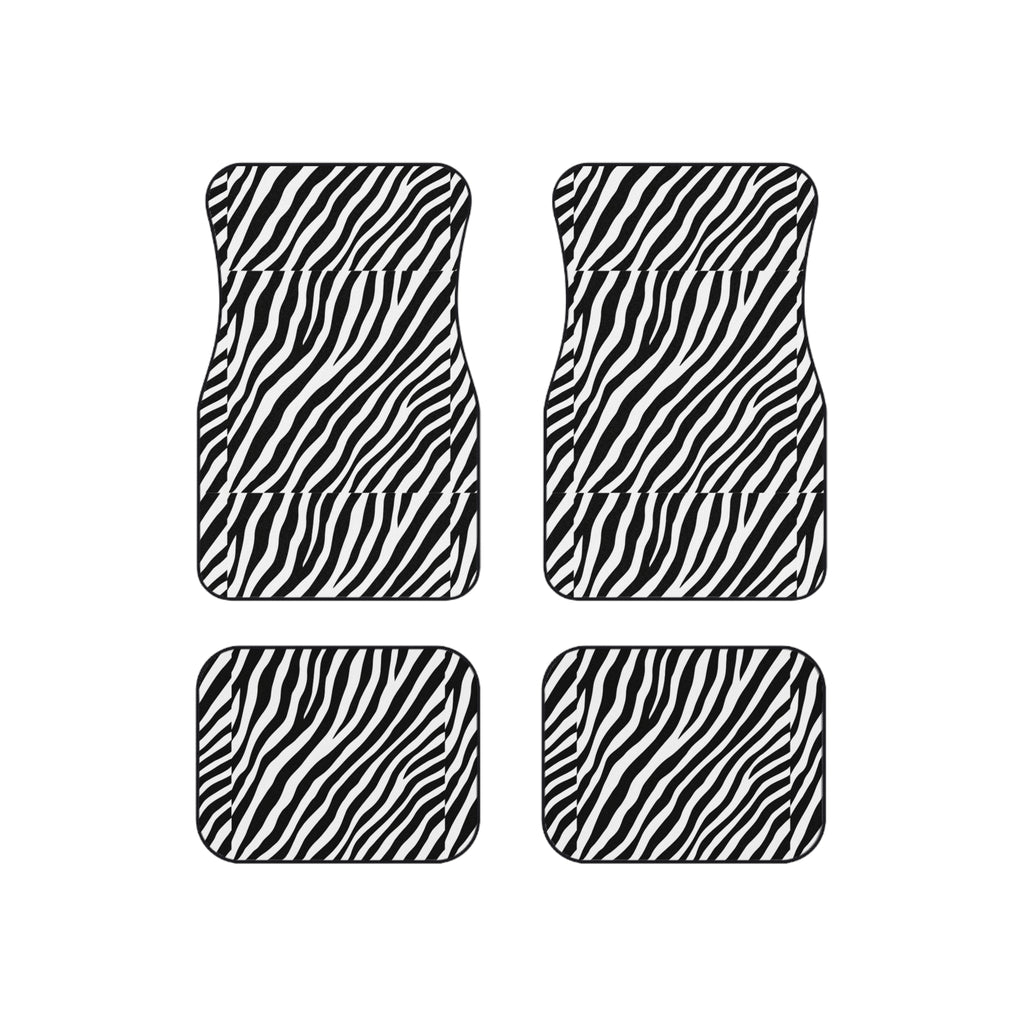 Black white zebra print car mats, product view 6