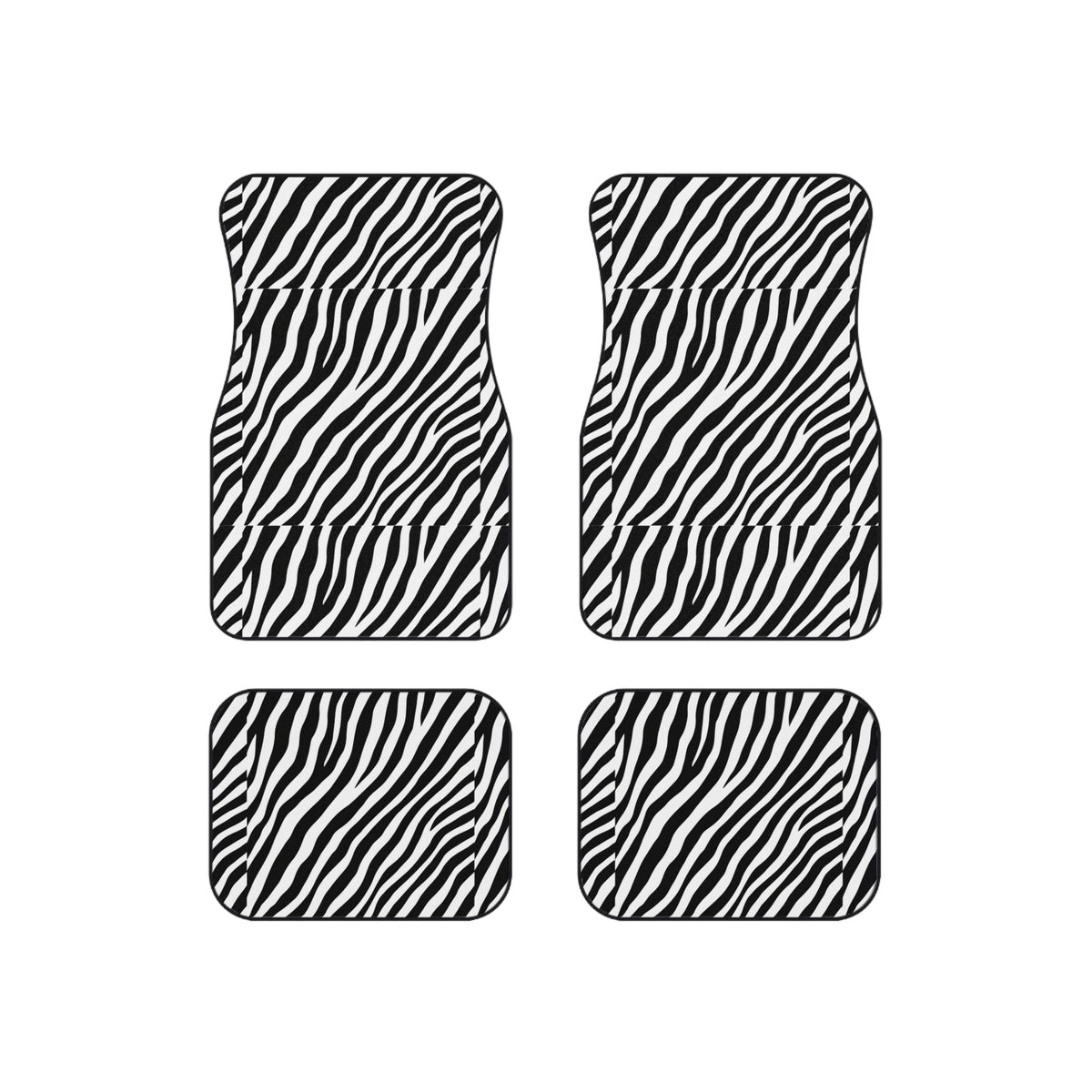 Black white zebra print car mats, product view 6