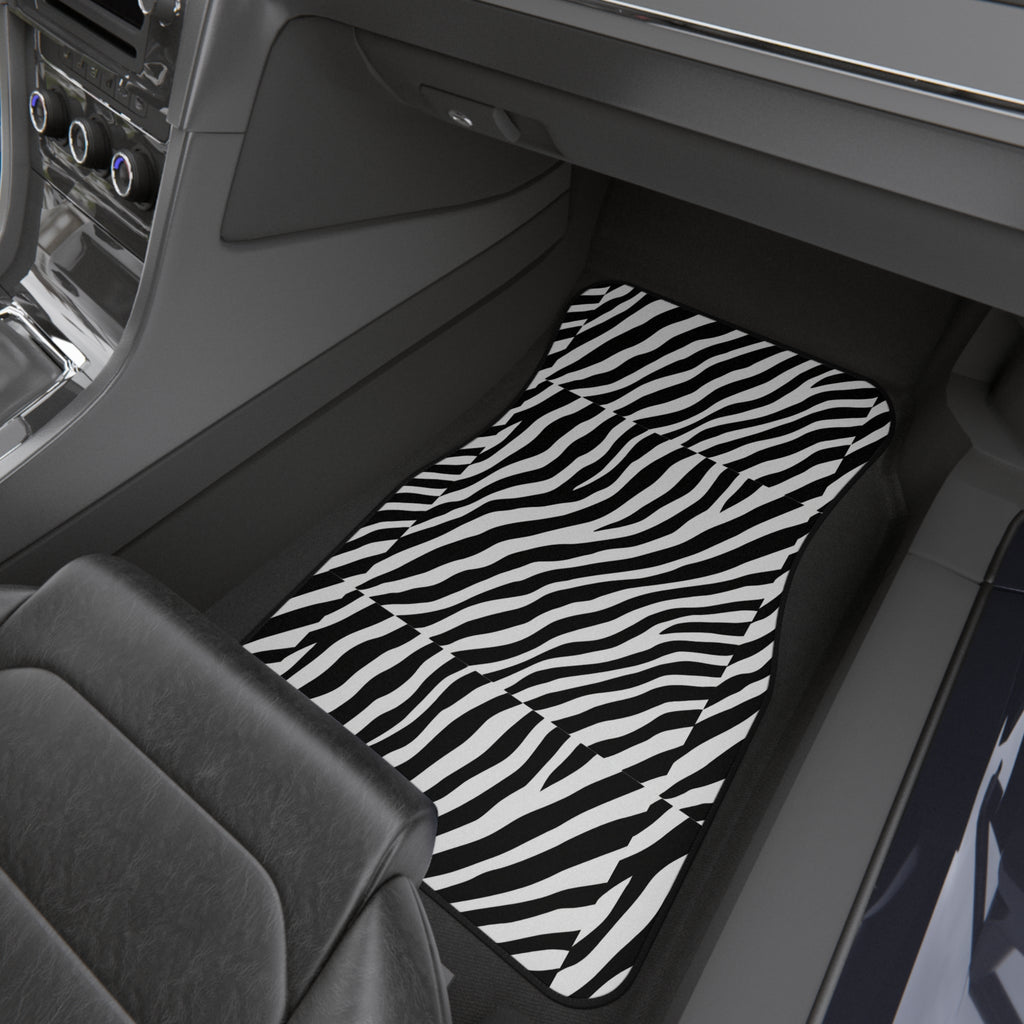 Black white zebra print car mats, product view 9