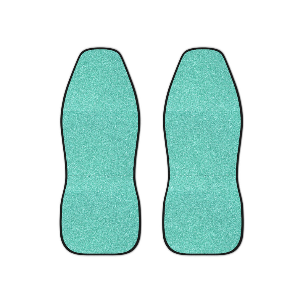Blue rainbow glitter car seat covers, set of two front seat covers