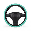 Blue rainbow glitter steering wheel cover, on a steering wheel
