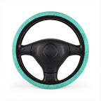 Blue rainbow glitter steering wheel cover, on a steering wheel