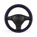 Blue starry galaxy steering wheel cover, on a steering wheel