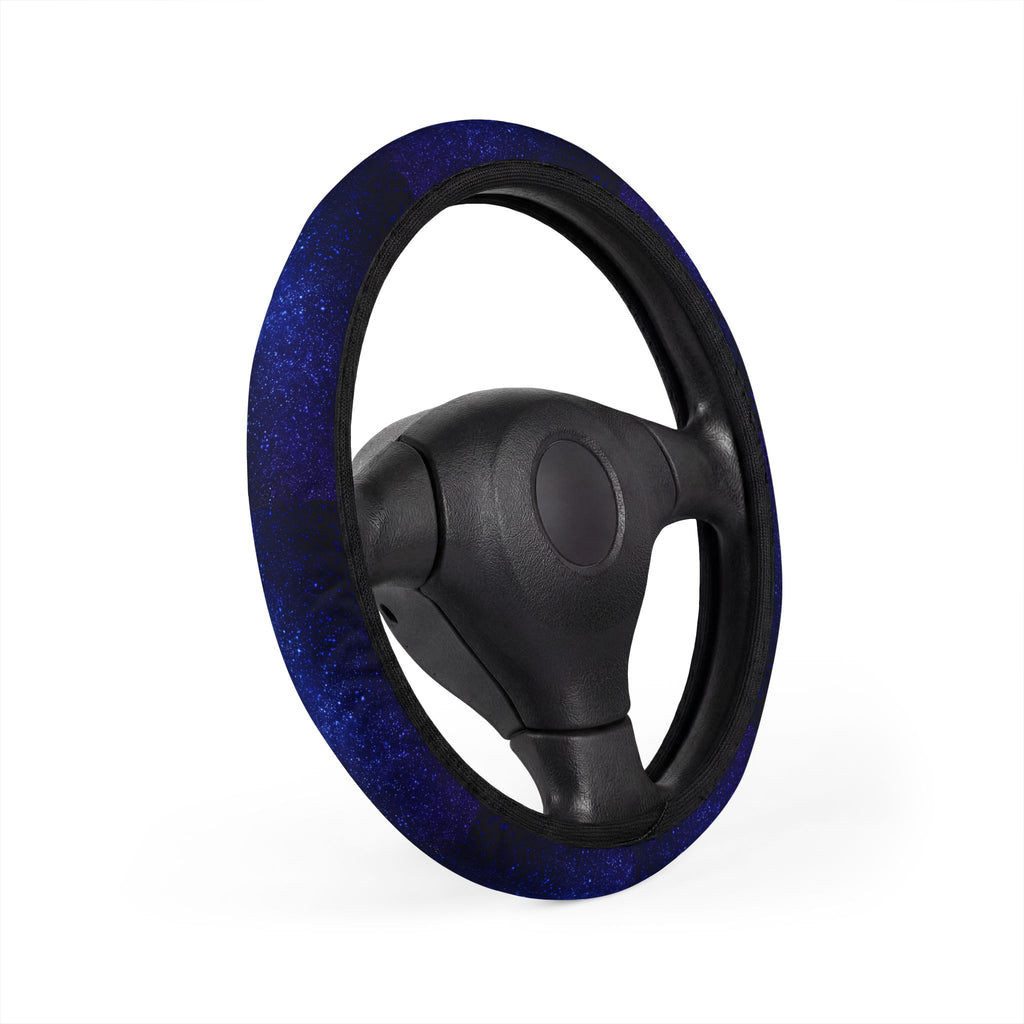 Blue starry galaxy steering wheel cover, product view 3