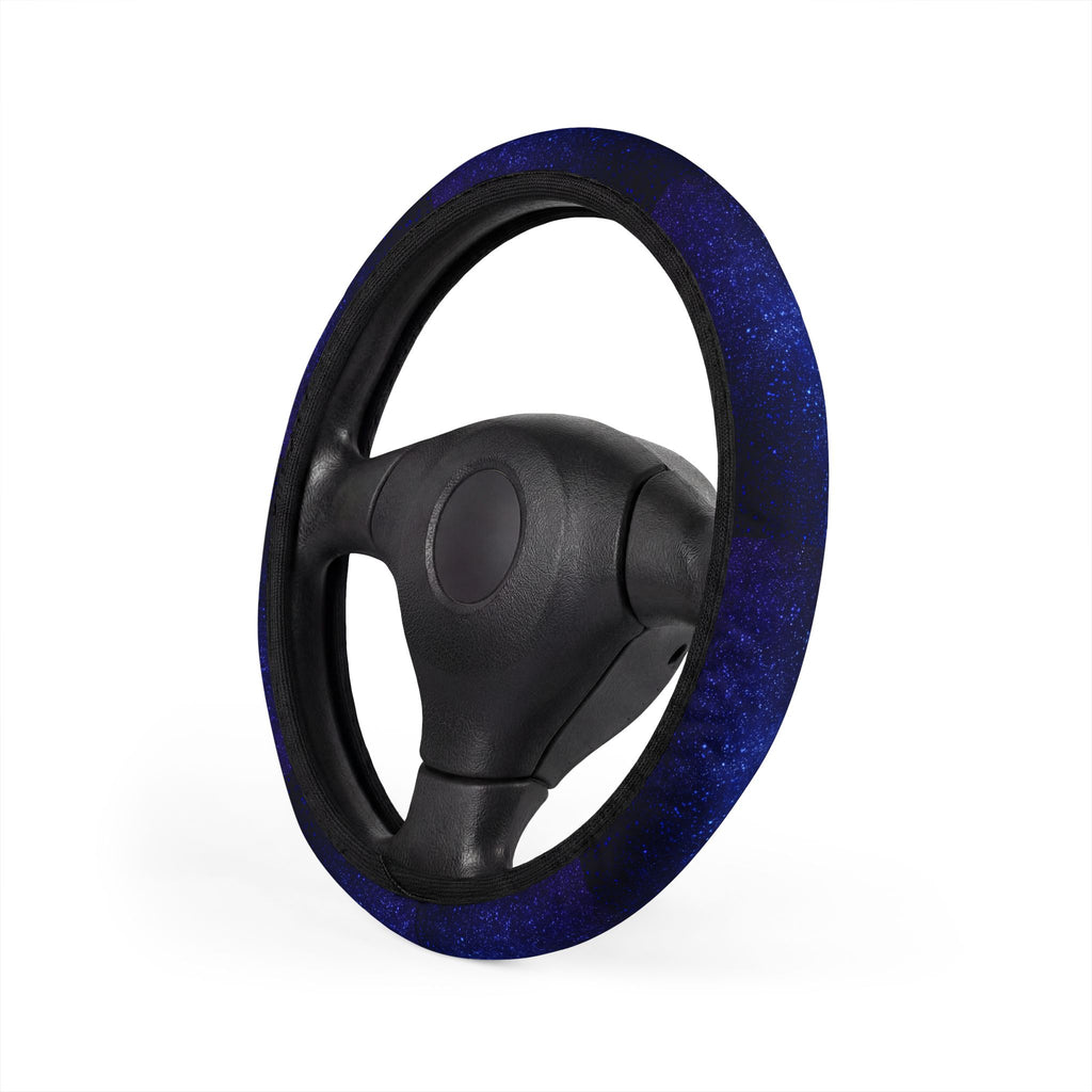 Blue starry galaxy steering wheel cover, product view 4