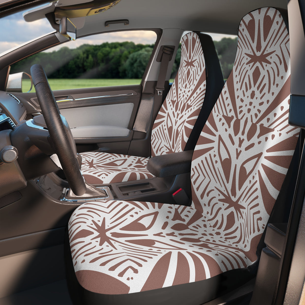 Blush boho tribal car seat covers, product view 3