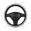 Blush boho tribal steering wheel cover, on a steering wheel
