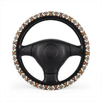 Boho Aztec diamond steering wheel cover, on a steering wheel