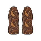 Boho feather leather look car seat covers, set of two front seat covers