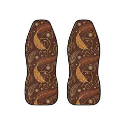 Boho feather leather look car seat covers, set of two front seat covers