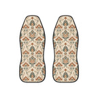 Boho forest print car seat covers, set of two shown side by side