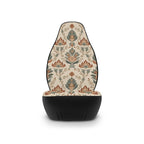 Boho forest print car seat covers, single cover on a seat, front view