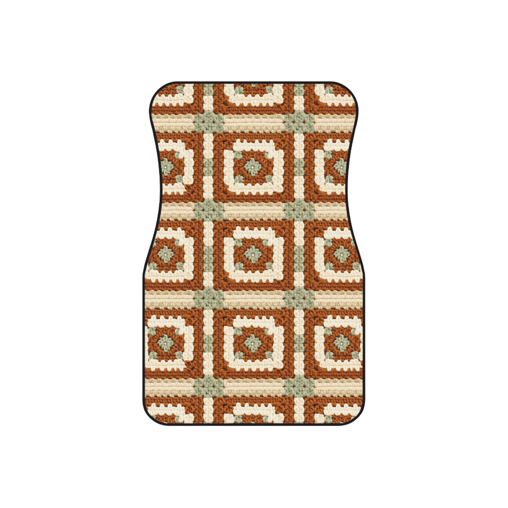 Boho Granny Crochet No. 1 car mats, set of four, front and rear mats