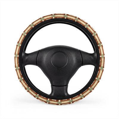 Boho Granny Crochet No. 1 steering wheel cover, on a steering wheel