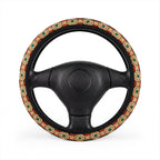 Boho Granny Crochet No. 2 steering wheel cover, on a steering wheel