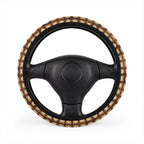 Boho Granny Crochet No. 3 steering wheel cover, on a steering wheel