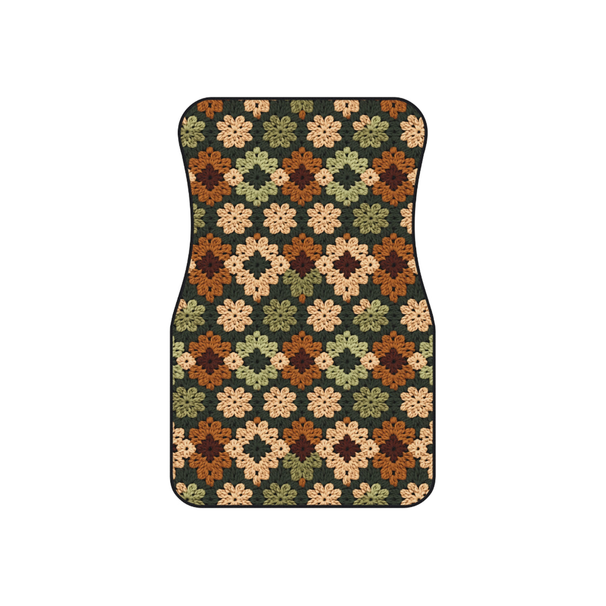 Boho Granny Crochet No. 4 car mats, set of four, front and rear mats