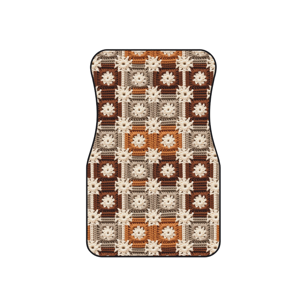 Boho Granny Crochet No. 5 car mats, set of four, front and rear mats