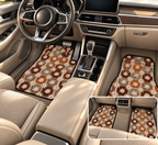 Boho Granny Crochet No. 5 car mats shown in a car interior