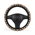 Boho Granny Crochet No. 5 steering wheel cover, on a steering wheel