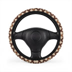 Boho Granny Crochet No. 5 steering wheel cover, on a steering wheel